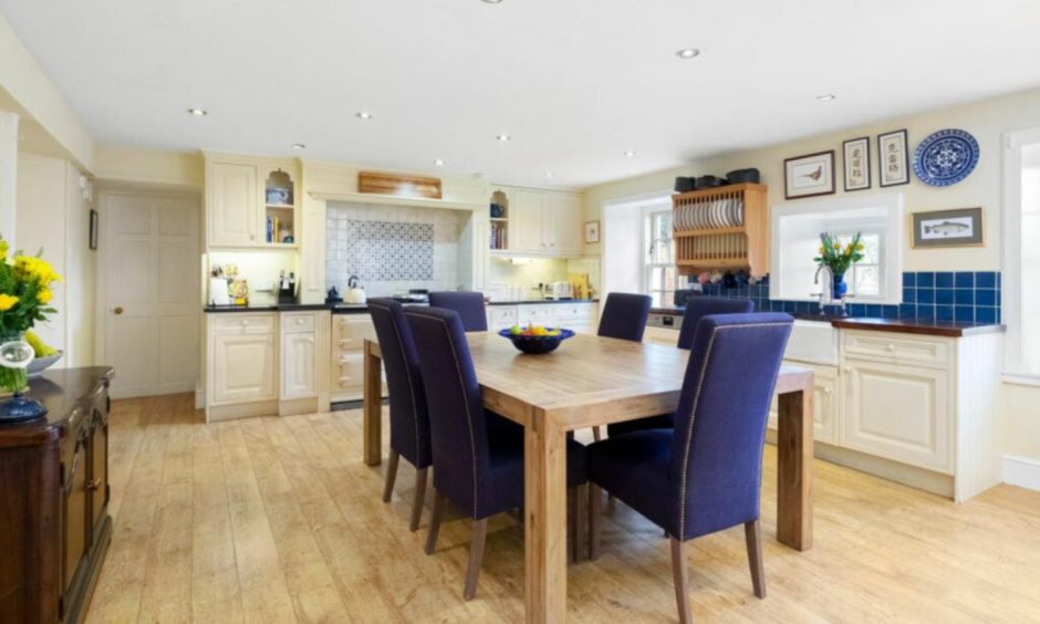 The kitchen/dining room at Kirkside House in Angus.