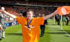 Danny Swanson celebrates Dundee United's Scottish Cup win