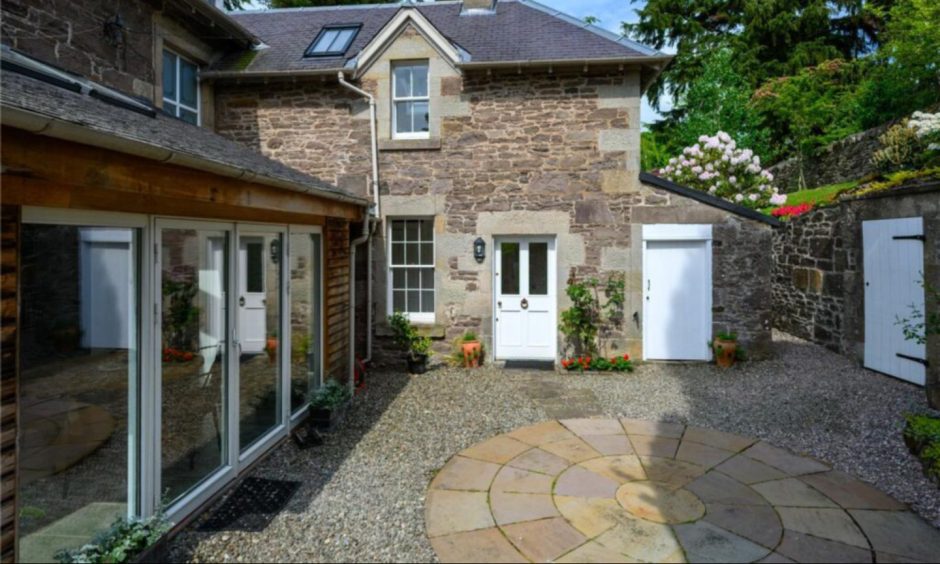 Circular patio at Mount Iver, Bridge of Allan.