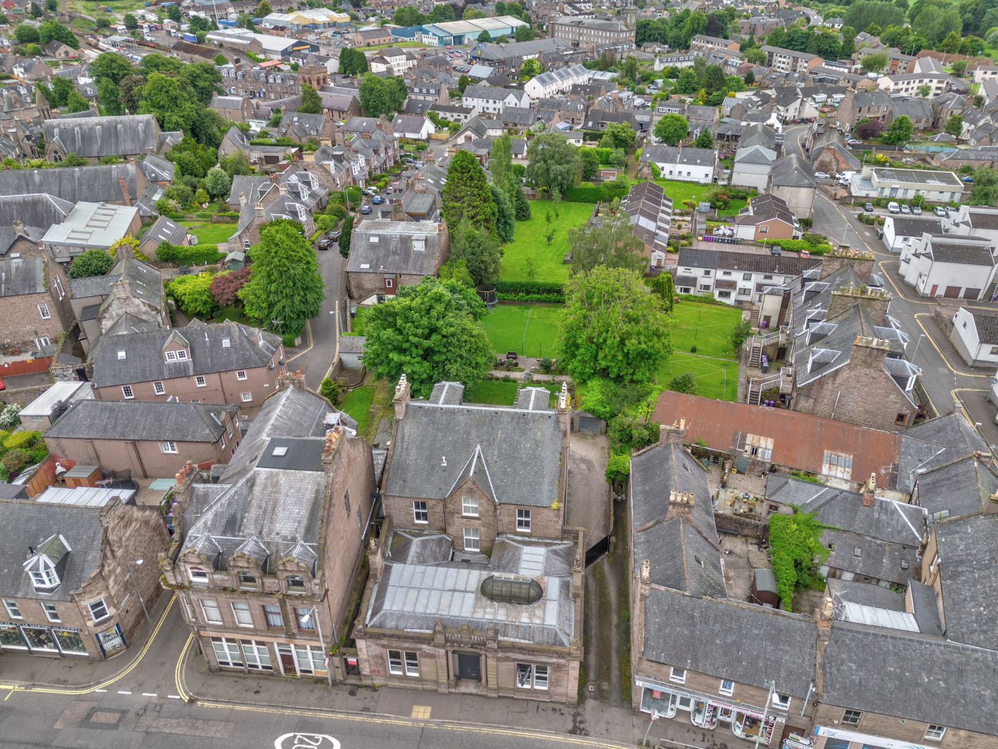 An aerial view of the property.