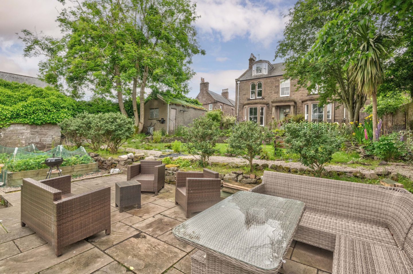 The patio in the garden.