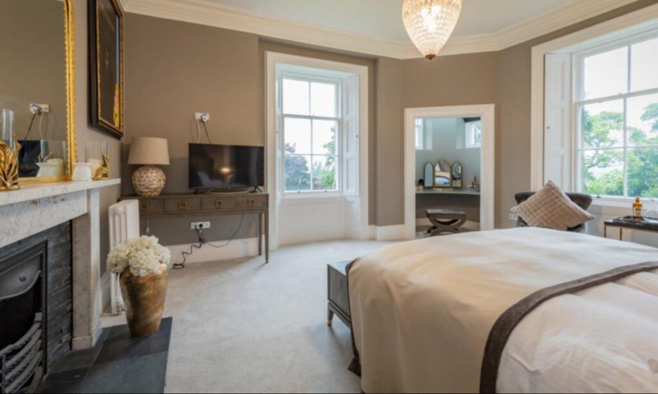 Bedroom at Brankstone Grange Castle in Fife.