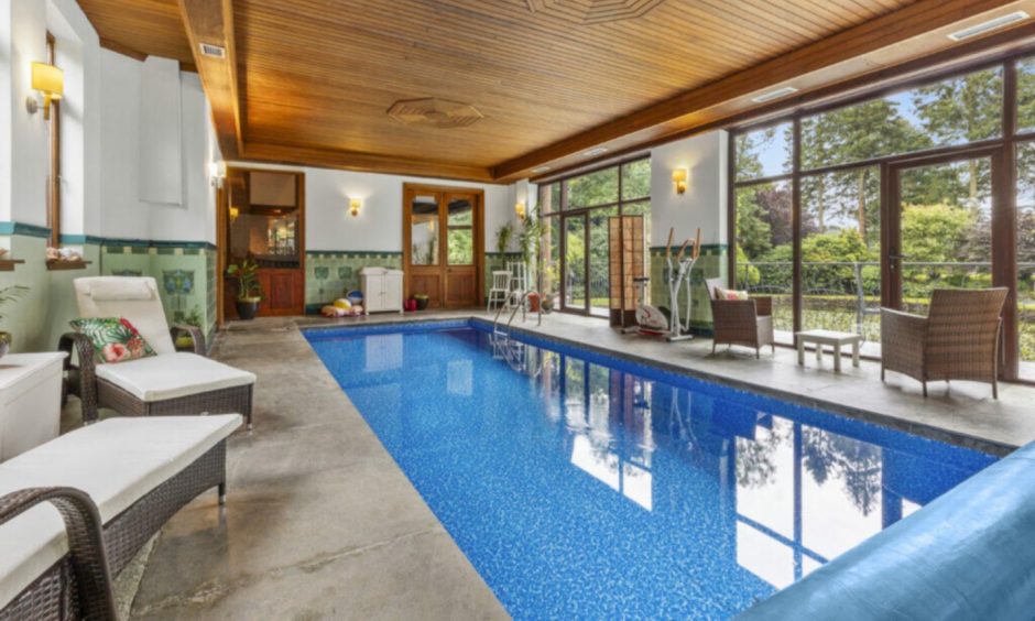 Indoor swimming pool at Dunblane home. 