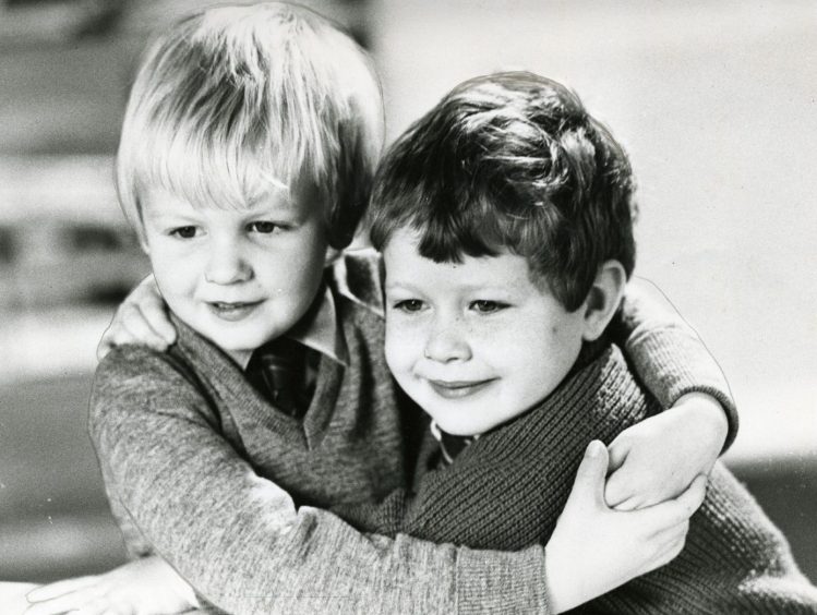 two Dundee schoolchildren during filming for the Child's Play show