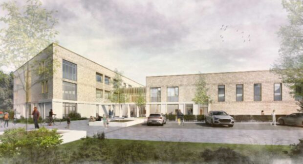 An artist's impression of the £100m East End community campus. Supplied by Miller Holmes architect