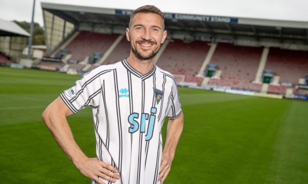 New Dunfermline Athletic F.C. signing Craig Clay on the pitch at East End Park