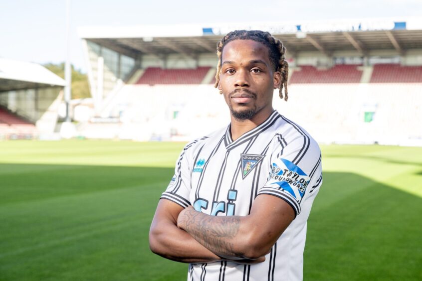 Dapo Mebude at Dunfermline's East End Park.