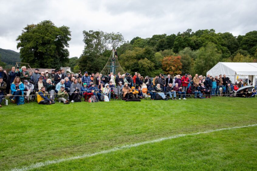 Crowds enjoying the games. 