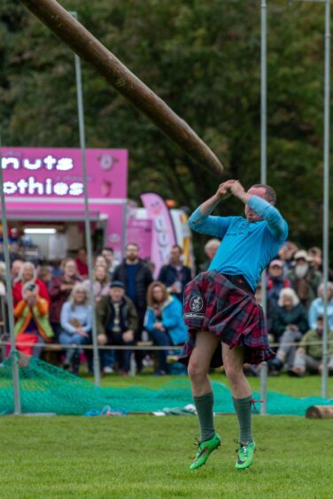 The caber is tossed. 