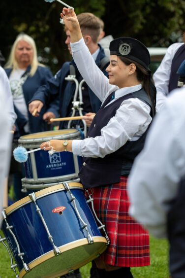 A drummer from Arbroath Pipe Band. 