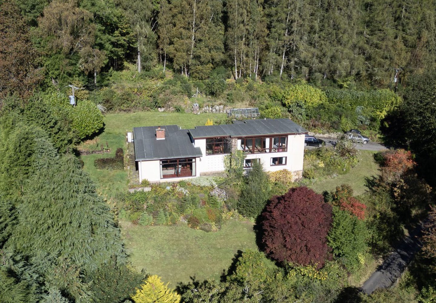 An aerial view of the property.