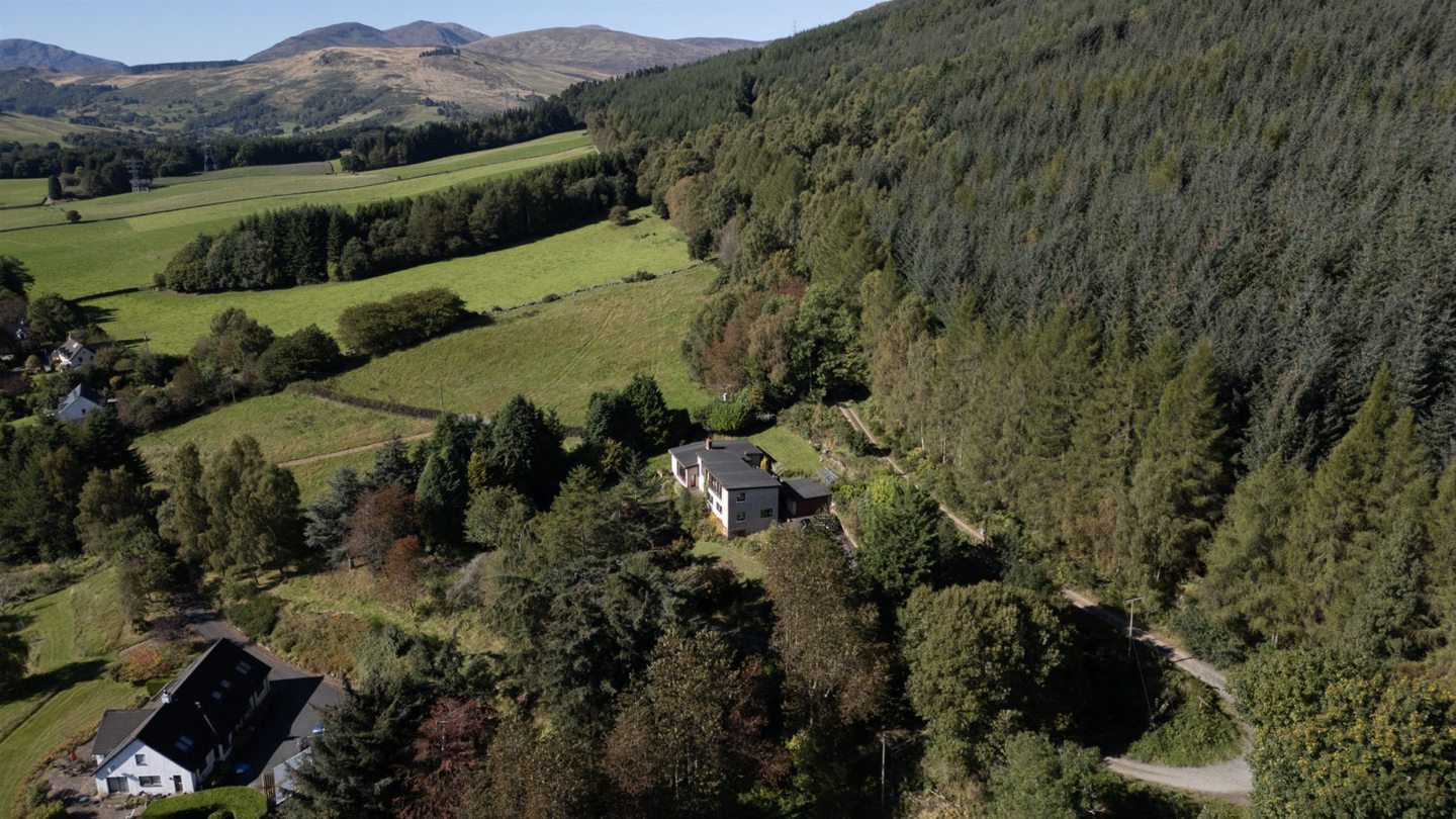 An aerial view of the property.