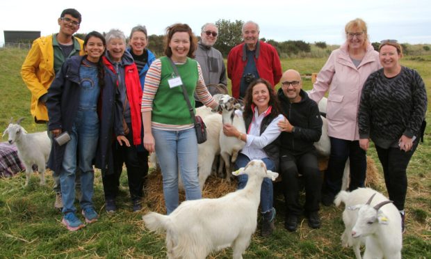 Guest on the final tour of the year at Lunan Bay Farm.