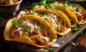 row of tacos on a plate, an example of what's on the menu at Mexican Grill, a Mexican restaurant in Dundee