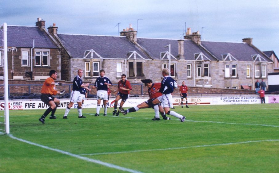 Caballero gets his first Dundee goal against Raith.