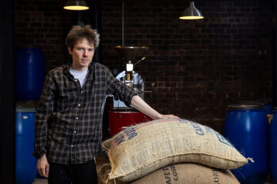 Owner of Stirling Coffee David McDonald inside the roastery on Wellgreen Lane. Image: Eve Conroy/ DC Thomson