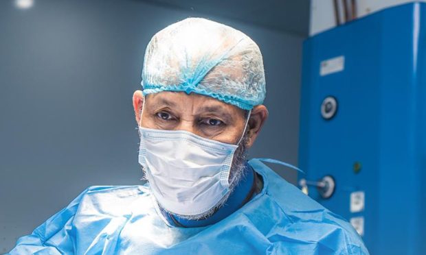 Disgraced ex-NHS Tayside surgeon Sam Eljamel at the operating table in August this year.