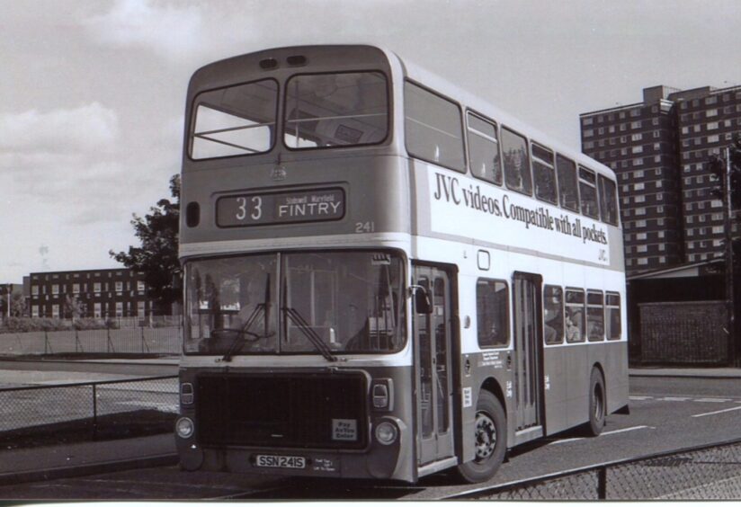 Bus 241 leaving the 33 terminus in Longhaugh Road to go into town. 