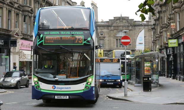 Dundee City Council is responsible for the provision and maintenance of approximately 1,000 bus stops. Image: Kim Cessford/DC Thomson.