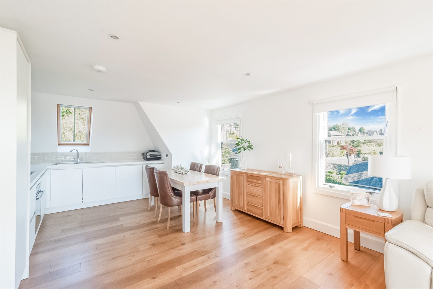 The kitchen/dining area.