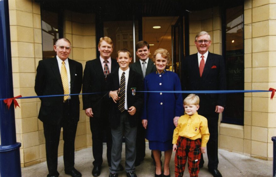 Gillies Broughty Ferry staff mark the opening of their store extension in 1998. 