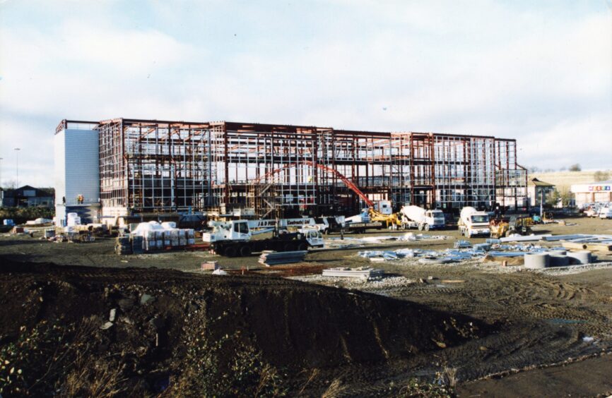 The Odeon shell at Douglasfield in Dundee in January 2000 after work started in September 1999.