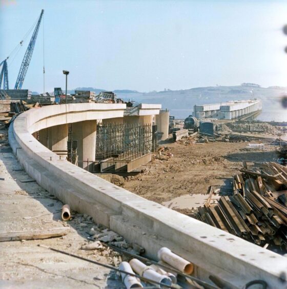 Roadway work taking place in 1965.