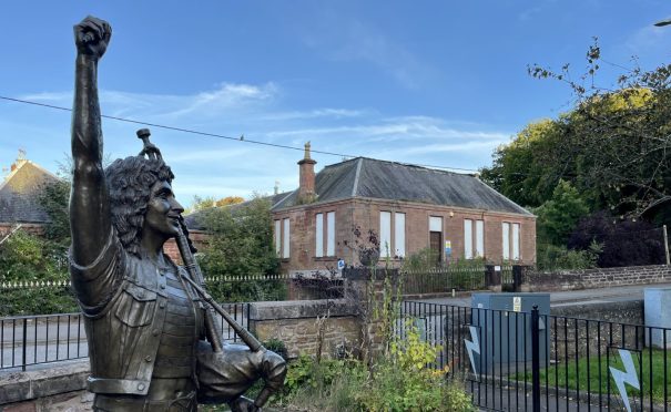 Gairie Works sit opposite the Bon Scott statue in Kirrie. Image: Graham Brown/DC Thomson