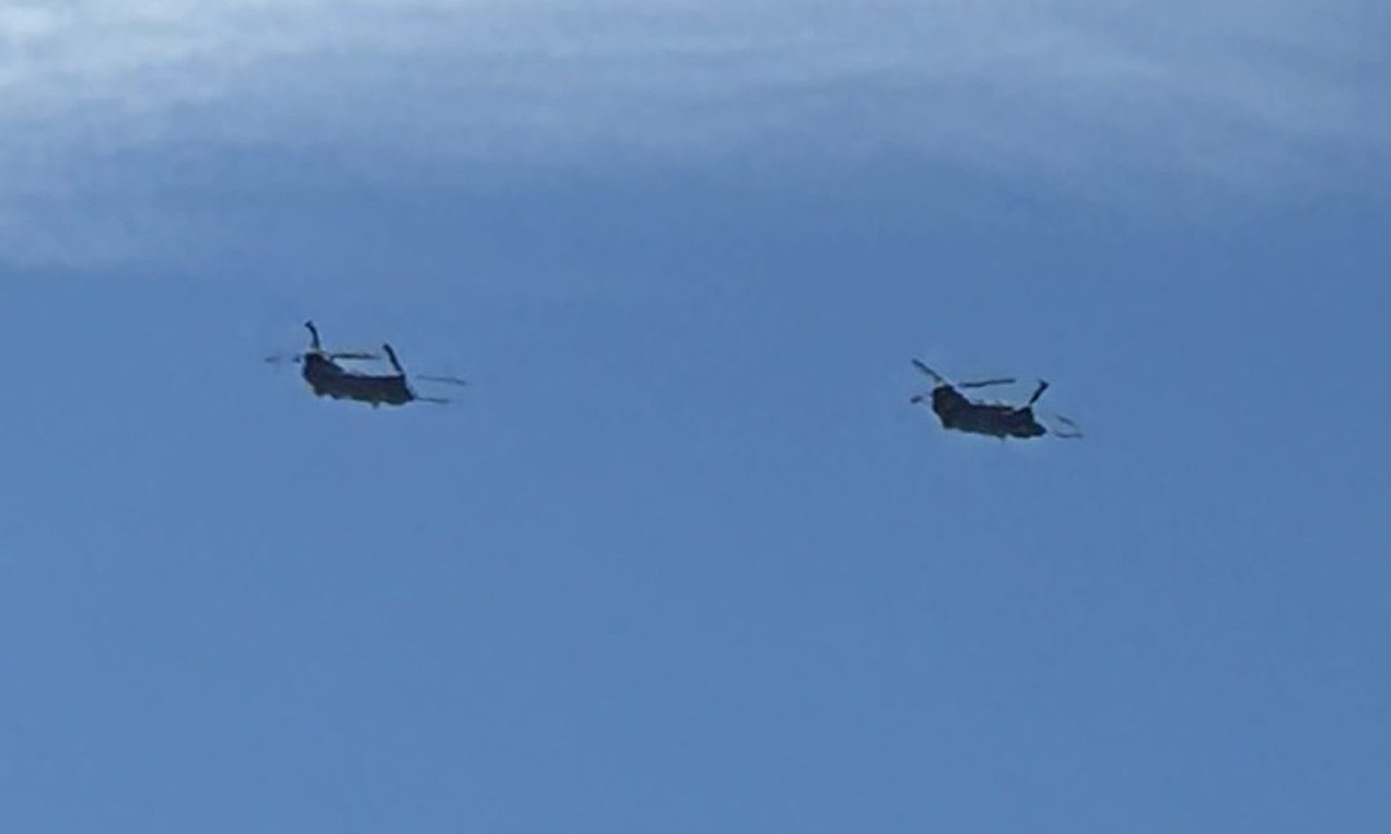 Why are Chinook helicopters flying over Fife and how long for?