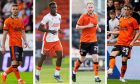 Dundee United players David Babunski, Richard Odada, Jort van der Sande and Miller Thomson (left to right)