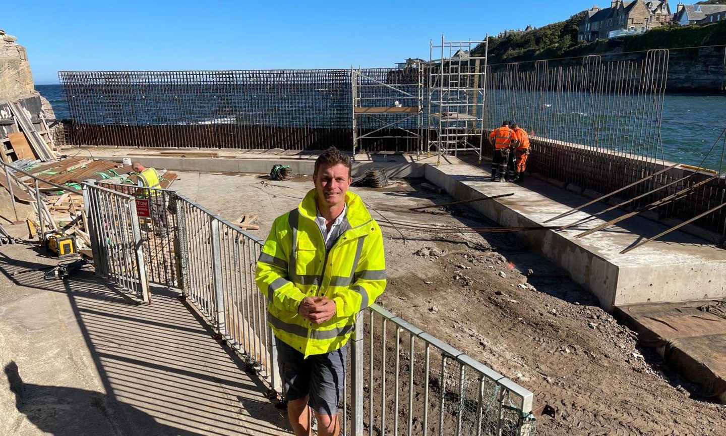 John Mace, managing director of St Andrews Aquarium, at the work site. Image: St Andrews Aquarium