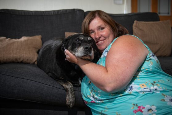 Shannon Salmond, 32, has had her beloved dog Radley for half of her life. Image: Kim Cessford/DC Thomson.