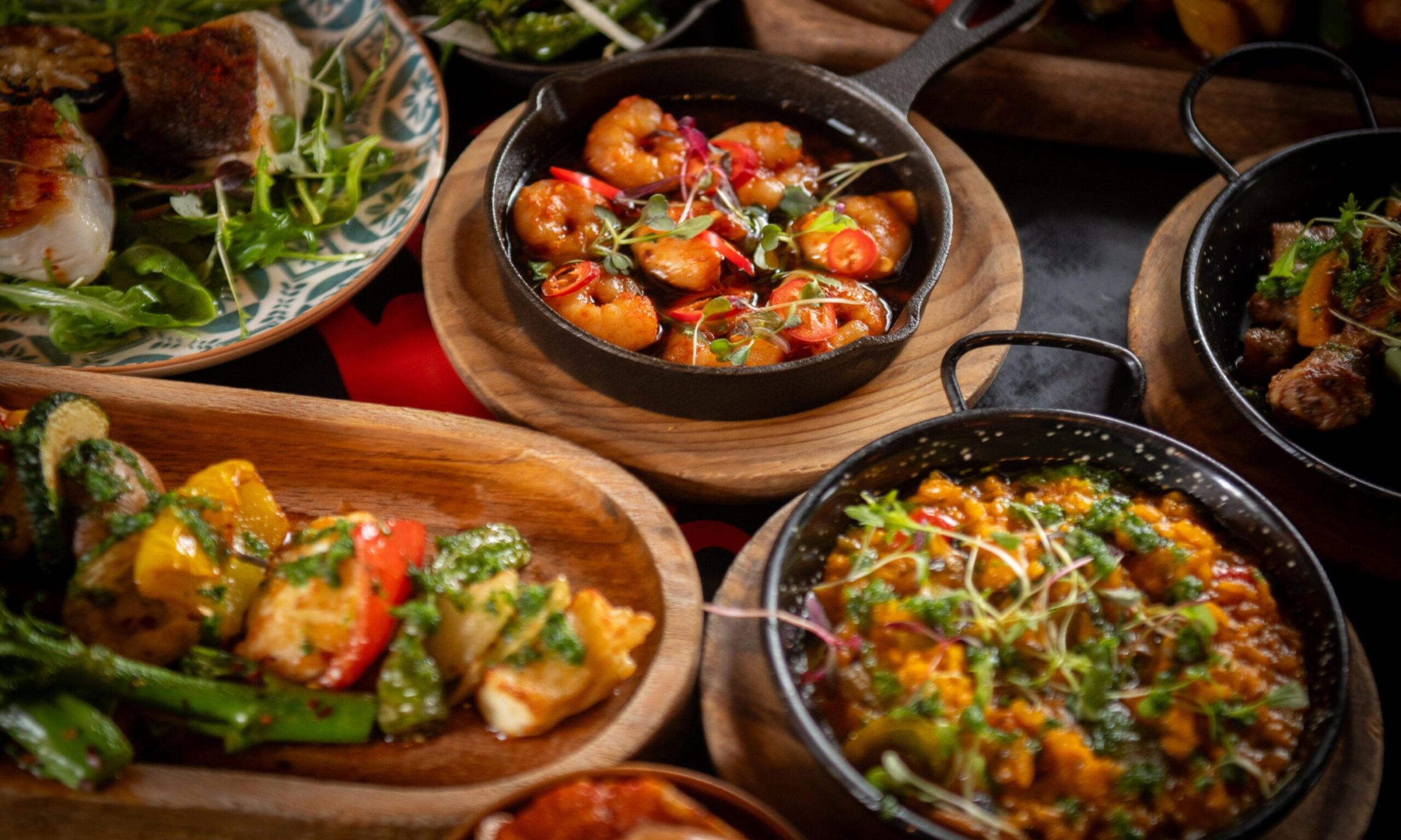 A selection of the hot tapas at Sol y Sombra