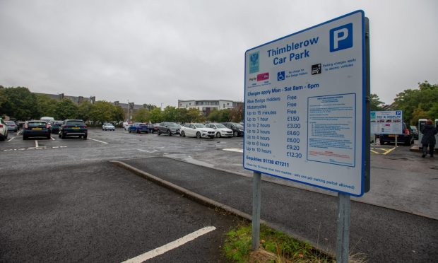 Thimblerow car park in Perth. Image: Kim Cessford/DC Thomson