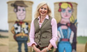 Fleur Baxter's bale art has been a hit in the heart of rural Angus. Image: Kris Miller/DC Thomson.