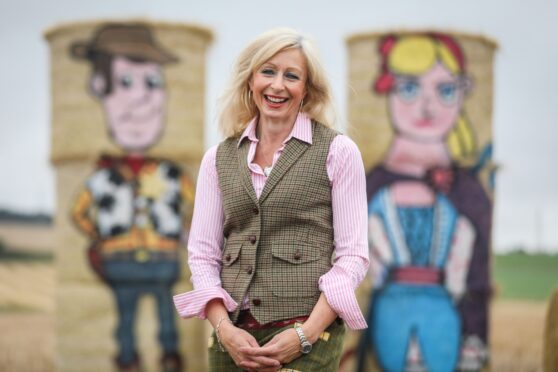 Fleur Baxter's bale art has been a hit in the heart of rural Angus. Image: Kris Miller/DC Thomson.