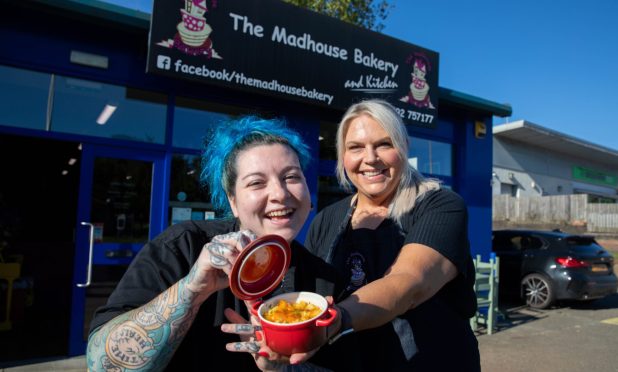 The Madhouse Bakery owner Kelly Duncan, alongside chef Jodiee Clark outside the Fife business