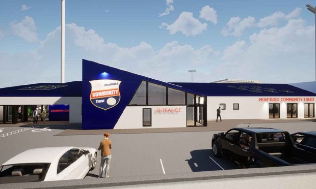 How the new Links Park entrance and community centre would look. Image: Crawford Architecture