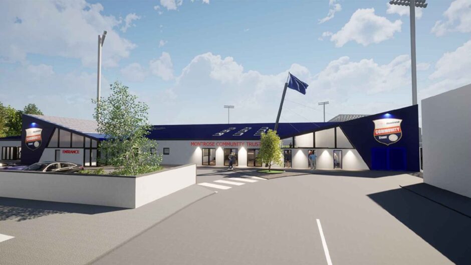 New designs for Montrose FC Links park stadium improvements.