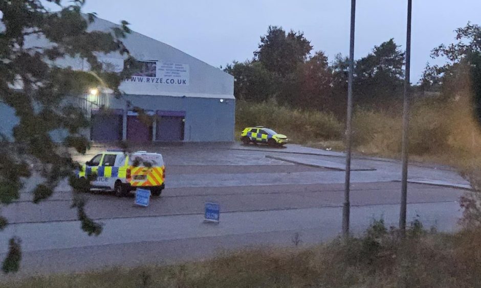 Police at Ryze trampoline centre in Dundee.