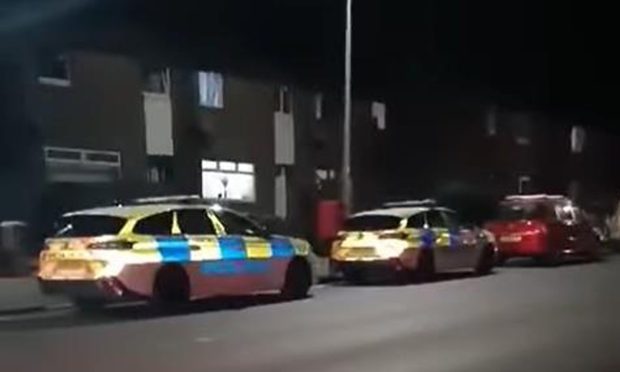 To go with story by Laura Devlin. Man taken to hospital after Methil assault  Picture shows; Police on Wellesley Road in Methil . Wellesley Road, Methil . Supplied by  fifejammerlocations.com Date; 27/09/2024