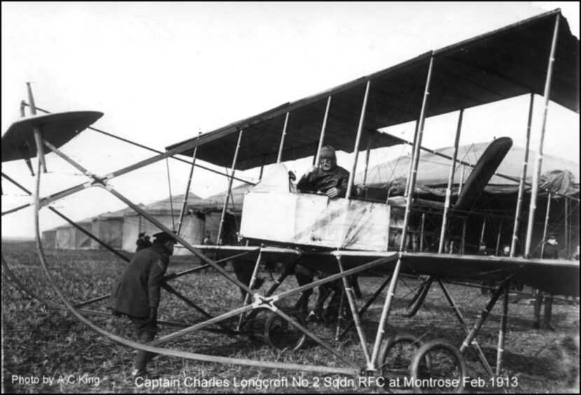 Early aircraft at RAF Montrose in 1913.