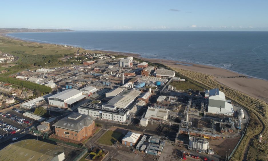 An aerial shot of GSK's base in Montrose.