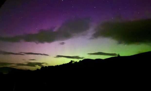 The Northern Lights above Killiecrankie in Perthshire.