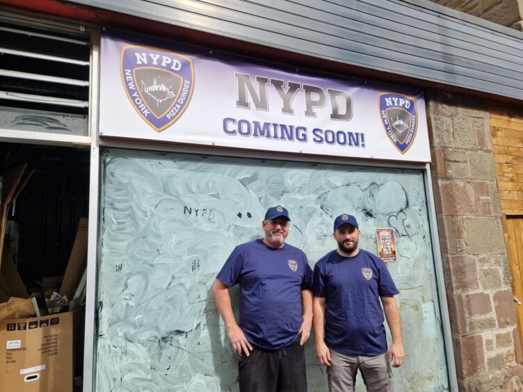 Forrest Alexander (left) and Dale Whyte outside NYPD on Perth Road.