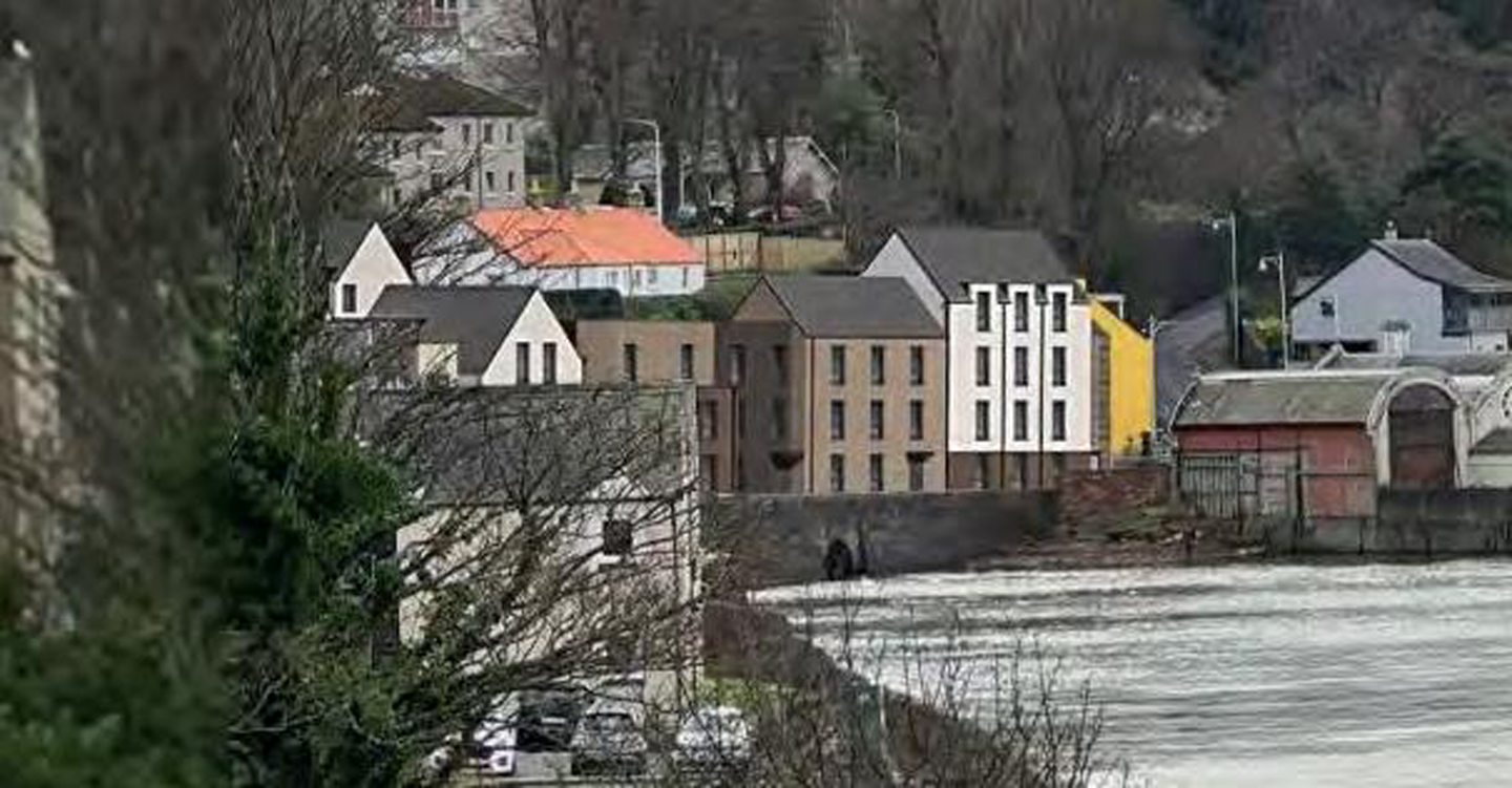 A view of the proposed flats from a distance.