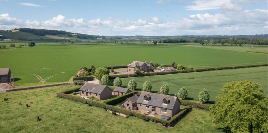 Aerial view of Old Montrose Farmhouse near Montrose.