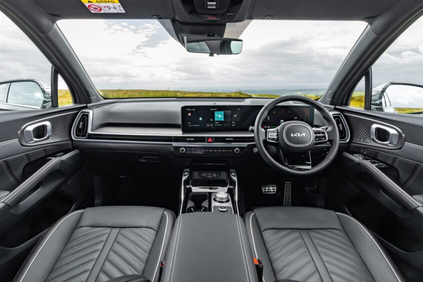 the interior of the Kia Sorento