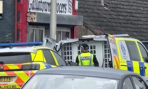 Officers at the scene on Park Road in Kirkcaldy