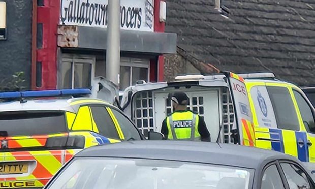 Officers at the scene on Park Road in Kirkcaldy